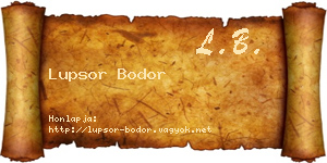 Lupsor Bodor névjegykártya